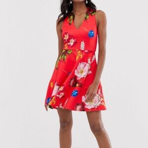 Ted Baker London Kinle Floral Skater Dress Ted's Size 2 Berry Sundae Print